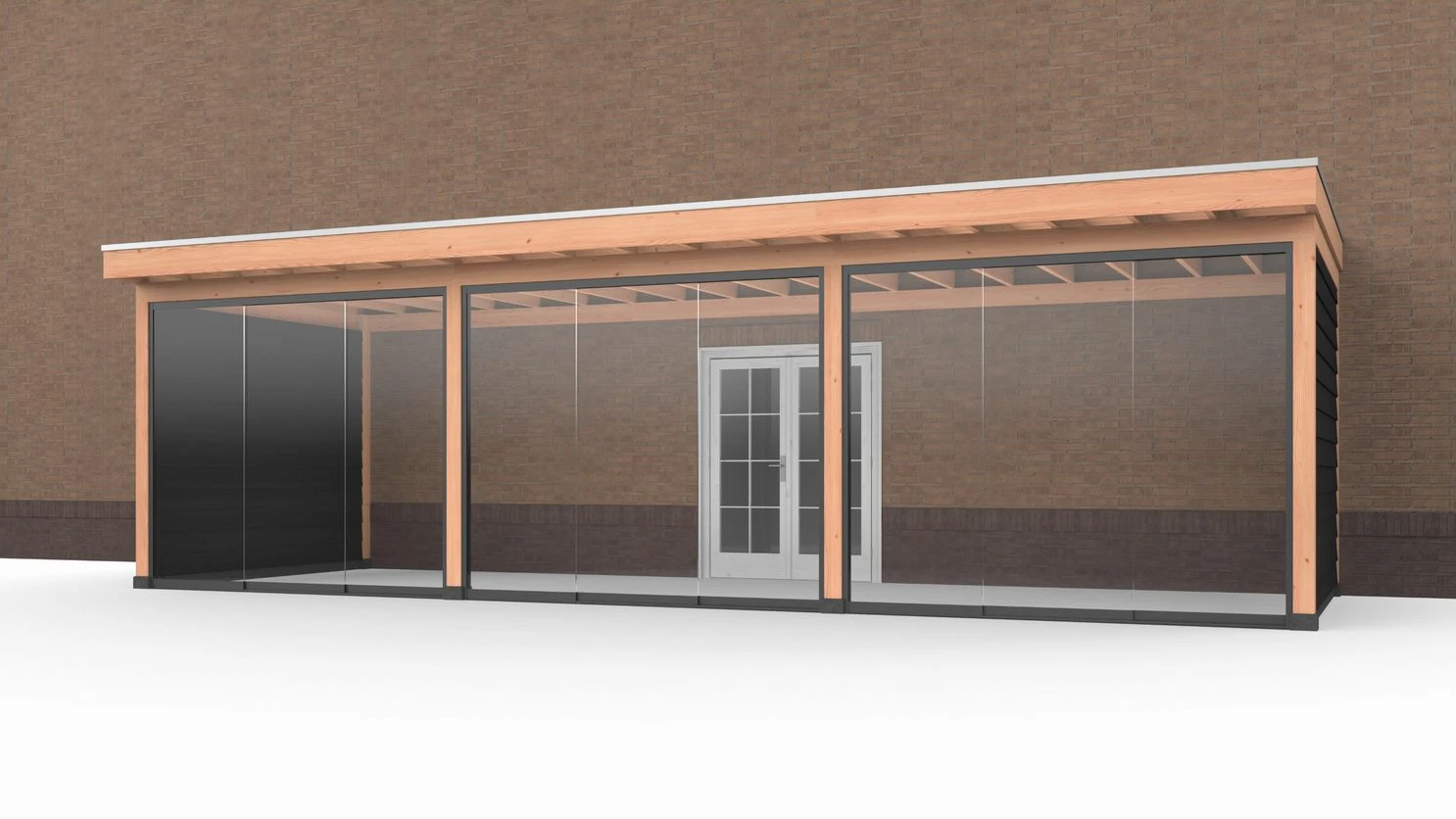 Douglas Buitenverblijf aan huis, 900 x 300, met twee zijwanden en glazen schuifwand, Westwood - Afbeelding 2